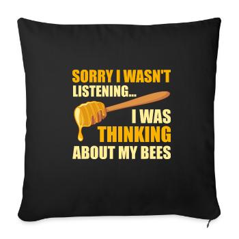 Réflexion sur l'apiculture Beehive Ironic - Housse de coussin décorative 45 x 45 cm - noir - Devant