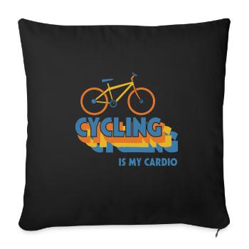 Le cyclisme comme cardio-ironique, expression - Housse de coussin décorative 45 x 45 cm - noir - Devant