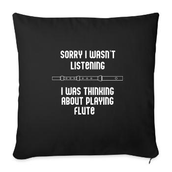 Joueur de flûte, musicien, orchestre, musique - Housse de coussin décorative 45 x 45 cm - noir - Devant
