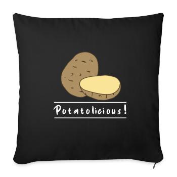 Potatolicious Ironic Quote Potatoe Hobby Chef - Sofa pillowcase 17,3'' x 17,3'' (45 x 45 cm) - black - Front