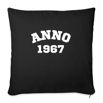 Anno 1967 Geburtstag Geburtsjahr - Sofakissenbezug 45 x 45 cm - Schwarz - Vorne
