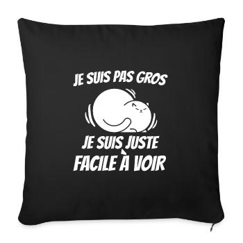 facile à voir - Housse de coussin décorative 45 x 45 cm - noir - Devant