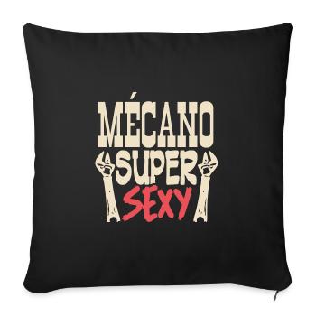 mécano super sexy - Housse de coussin décorative 45 x 45 cm - noir - Devant