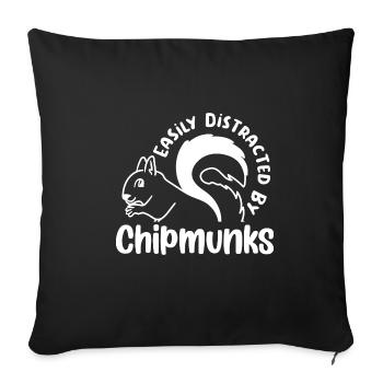Distracted by Chipmunks Cute Nature Forest Animal - Sofa pillowcase 17,3'' x 17,3'' (45 x 45 cm) - black - Front