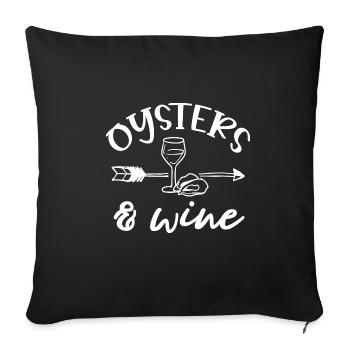 Funny Saying Seafood Chef Huîtres et vin - Housse de coussin décorative 45 x 45 cm - noir - Devant