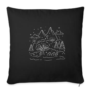 Paysage d'hiver Douillette Saison hivernale Nature - Housse de coussin décorative 45 x 45 cm - noir - Devant