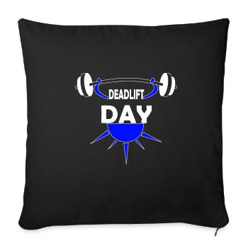 Deadlift Day Barbell Powerlifting Squats Gym - Housse de coussin décorative 45 x 45 cm - noir - Devant