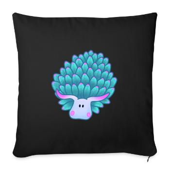 Costasiella kuroshimae sea slug - Sofa pillowcase 17,3'' x 17,3'' (45 x 45 cm) - black - Front