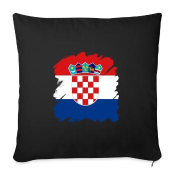 Drapeau de la Croatie Adriatique Zagreb Drapeau de la Croatie - Housse de coussin décorative 45 x 45 cm - noir - Devant