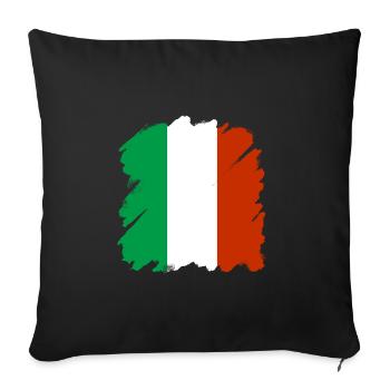 Drapeau de l’Italie Drapeau italien Vintage Look vieilli - Housse de coussin décorative 45 x 45 cm - noir - Devant