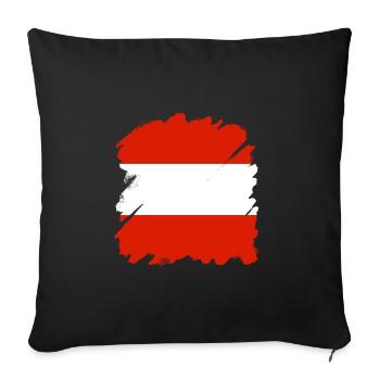 Austria Flag Austria Austrian Flag AT - Sofa pillowcase 17,3'' x 17,3'' (45 x 45 cm) - black - Front