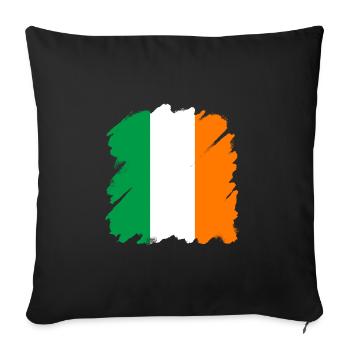 Drapeau de l'Irlande Drapeau irlandais vintage Dublin - Housse de coussin décorative 45 x 45 cm - noir - Devant