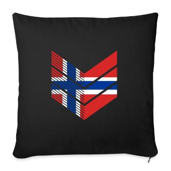 Drapeau de la Norvège Drapeau de la Scandinavie Drapeau de la Norvège - Housse de coussin décorative 45 x 45 cm - noir - Devant