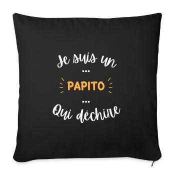 Je suis un papito qui déchire - Housse de coussin décorative 45 x 45 cm - noir - Devant