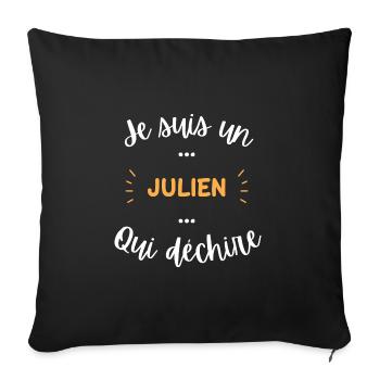 Je suis un Julien qui déchire - Housse de coussin décorative 45 x 45 cm - noir - Devant