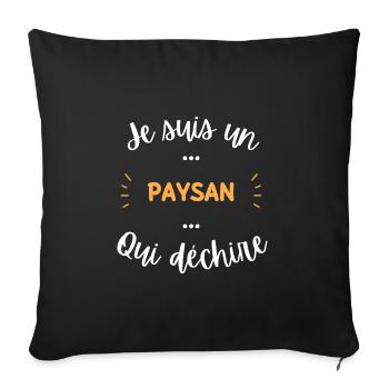 je suis un paysan qui déchire - Housse de coussin décorative 45 x 45 cm - noir - Devant