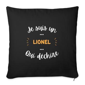 Je suis un lionel qui déchire - Housse de coussin décorative 45 x 45 cm - noir - Devant