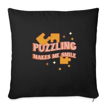 Puzzling Makes Me Smile Jigsaw Electronic - Sofa pillowcase 17,3'' x 17,3'' (45 x 45 cm) - black - Front