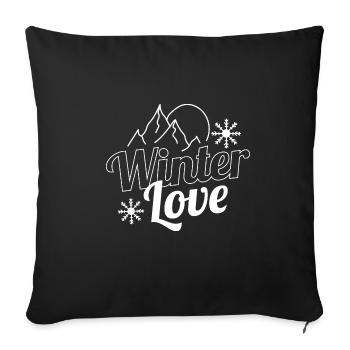 Winter Love Cozy Holiday Winter Season Snow - Sofa pillowcase 17,3'' x 17,3'' (45 x 45 cm) - black - Front