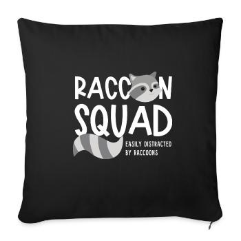 Raccoon Squad Funny Wild Animal Team - Housse de coussin décorative 45 x 45 cm - noir - Devant