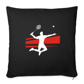 Joueur de badminton Hobby Sports Terrain de - Housse de coussin décorative 45 x 45 cm - noir - Devant