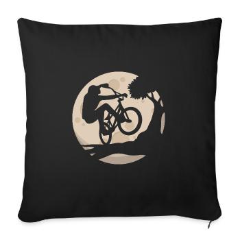 Mountain biking in the moonlight - Sofa pillowcase 17,3'' x 17,3'' (45 x 45 cm) - black - Front