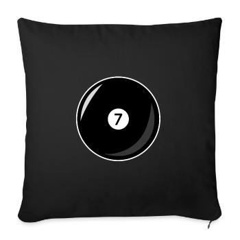Billiard ball 7 black Billiard seven - Sofa pillowcase 17,3'' x 17,3'' (45 x 45 cm) - black - Front
