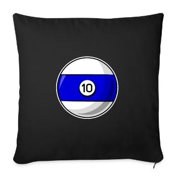 Billiard ball 10 blue Billiards ten - Sofa pillowcase 17,3'' x 17,3'' (45 x 45 cm) - black - Front