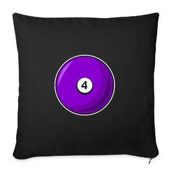 Billiard ball 4 purple Billiards four - Sofa pillowcase 17,3'' x 17,3'' (45 x 45 cm) - black - Front