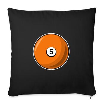 billiard ball 5 orange billiards five - Sofa pillowcase 17,3'' x 17,3'' (45 x 45 cm) - black - Front