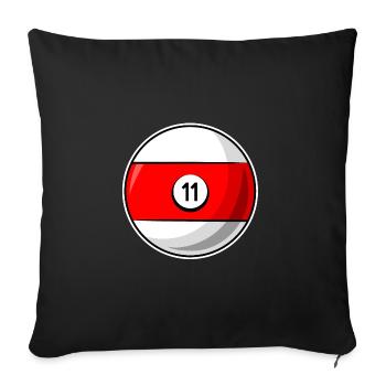 Billiard ball 11 red Billiards eleven - Sofa pillowcase 17,3'' x 17,3'' (45 x 45 cm) - black - Front