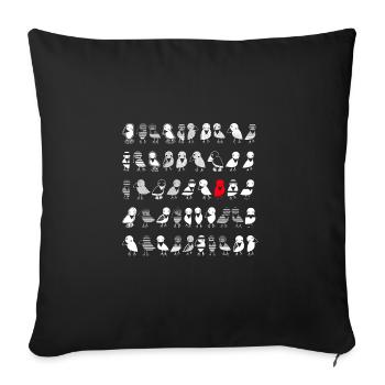 Birds Ravens - Sofa pillowcase 17,3'' x 17,3'' (45 x 45 cm) - black - Front