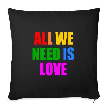 all we need is love - Housse de coussin décorative 45 x 45 cm - noir - Devant