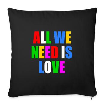 all we need is love - Housse de coussin décorative 45 x 45 cm - noir - Devant