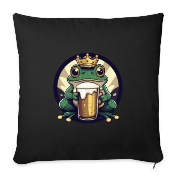 Bière Frog - Housse de coussin décorative 45 x 45 cm - noir - Devant