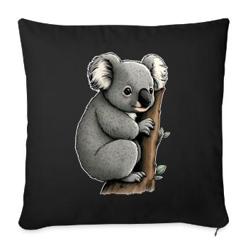 Niedlicher Koala für einen Tierliebhaber - Sofakissenbezug 45 x 45 cm - Schwarz - Vorne