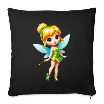 Little Fairy 8 - Sofa pillowcase 17,3'' x 17,3'' (45 x 45 cm) - black - Front