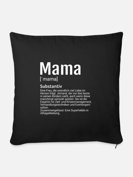 Mama Definition - Sofakissenbezug 45 x 45 cm - Schwarz
