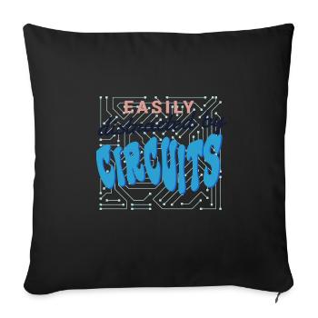 Distrait par les circuits Electrician Craftsman - Housse de coussin décorative 45 x 45 cm - noir - Devant