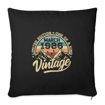 Mars 1986 Anniversaire - Né en mars 1986 - Housse de coussin décorative 45 x 45 cm - noir - Devant