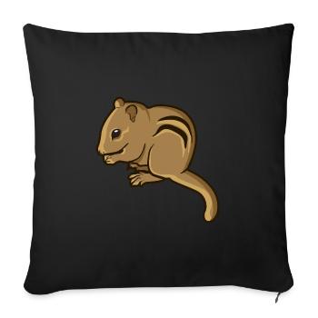 Chipmunk chipmunk rodent gift rodent - Sofa pillowcase 17,3'' x 17,3'' (45 x 45 cm) - black - Front