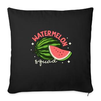 Fruits tropicaux d'été Watermelon Squad - Housse de coussin décorative 45 x 45 cm - noir - Devant