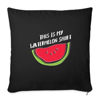 Pastèque Fruits d'été Melon tropical - Housse de coussin décorative 45 x 45 cm - noir - Devant