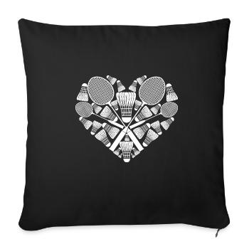Badminton Love Retro Hobby Sports Badminton Player - Sofa pillowcase 17,3'' x 17,3'' (45 x 45 cm) - black - Front