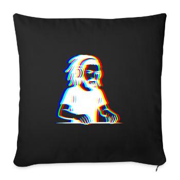 EDM - DJ - Glitch Rave Style - Sofa pillowcase 17,3'' x 17,3'' (45 x 45 cm) - black - Front