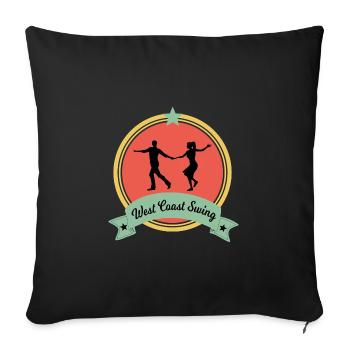West Coast swing WCS westie dancing gift dance - Sofa pillowcase 17,3'' x 17,3'' (45 x 45 cm) - black - Front