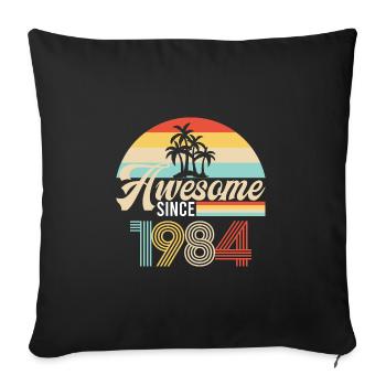 Vintage Awesome Since1984 Anniversaire Retro seashel - Housse de coussin décorative 45 x 45 cm - noir - Devant