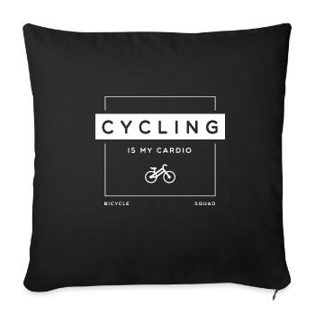 Le cyclisme comme vélo de mobilité cardio-ironique - Housse de coussin décorative 45 x 45 cm - noir - Devant