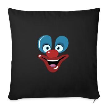 conception de visage de clown heureux - Housse de coussin décorative 45 x 45 cm - noir - Devant