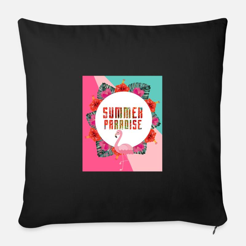Sommer Paradies - Sofakissenbezug 45 x 45 cm - Schwarz